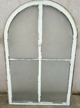 1870s LARGE Victorian ARCHED ANTIQUE CHURCH RARE Etched GLASS WINDOW Dom... - £437.19 GBP