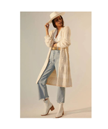 New Anthropologie Textured Duster Cardigan $180 SMALL Ivory  - £77.53 GBP