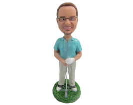 Custom Bobblehead Golfer Standing With A Golf Club And Posing For Pictures - Spo - £71.14 GBP