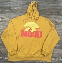 Winnie The Pooh Hoodie Women&#39;s 1X Mustard Yellow &quot;MOOD&quot; Graphic Print - £11.74 GBP