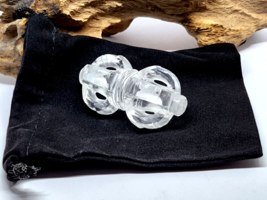 Tibetan Vajra Dorje Rock Crystal Quartz 56g Healer Stone and Velvet Bag ... - £73.62 GBP