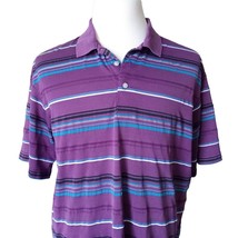 Daniel Cremieux Signature Collection Mens Purple Striped Polo Shirt Size L - £8.43 GBP