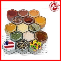 15 Hexagon Magnetic Spice Jars - 4 Oz Airtight Glass Containers for Kitc... - $68.86