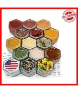 15 Hexagon Magnetic Spice Jars - 4 Oz Airtight Glass Containers for Kitc... - $1,262.77 MXN