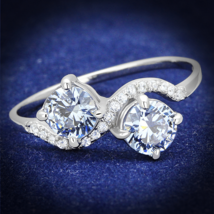 TS577 - Rhodium 925 Sterling Silver Ring with AAA Grade CZ  in Light Ame... - $33.49