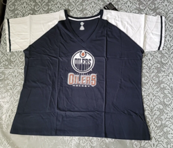 Edmonton Oilers NHL Hockey Deep V Womans T-shirt 2XL - £11.64 GBP