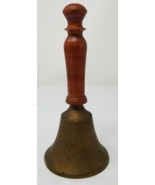 Brass Wood Hand Bell Feathered Engraving Call Bell Indian Handmade - $15.15