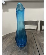 LE Smith 20” Broken Ribbed Swung Glass Vase Peacock Blue Floor Vase See ... - $4,193.27 MXN
