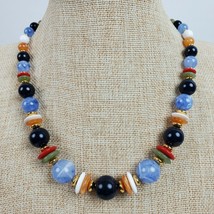 Vintage HIPPIE STYLE Multi Color Necklace 18&quot; - £9.79 GBP