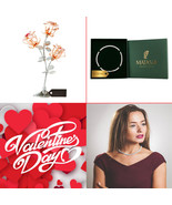 Rose Gold and Chrome Plated Rose Flower w/16&quot; Rhodium Plated Necklace by... - $240.99