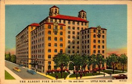 Linen POSTCARD-THE Albert Pike Hotel, 7th &amp; Scott, Little Rock, Arkansas BK62 - £3.31 GBP