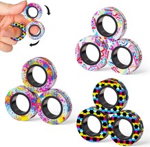 9Pcs Magnetic Rings Fidget Toys Adult Set Idea ADHD Fidget Stress Toy Pack Fidge - £26.07 GBP