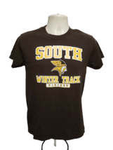 Clarkstown High School South Vikings Winter Track Adult Small Brown TShirt - £11.86 GBP