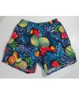 Izod Lacoste Mens Vintage Swim Trunks Tropical Fruit Blue EUC Large - €16,26 EUR