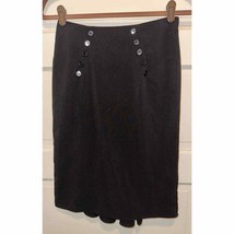 I.N. San Francisco black skirt front buttons pleated back ruffles size 1 - £13.37 GBP