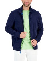 Club Room Men&#39;s Terry Towel Zip-Up Sweatshirt in Navy Blue-Medium - $25.99