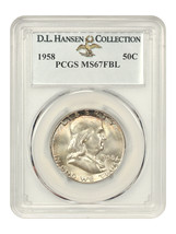 1958 50c PCGS MS67 FBL ex: D.L. Hansen - £4,386.94 GBP