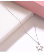 925 Sterling Silver MOP Shell Minimalist Star Pendant Necklace Jewelry F... - $66.32
