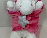Unicorn Plush Blanket Babies white pink purple silver star Fiesta stuffe... - $13.50