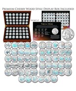 1999-2009 Complete HOLOGRAM State Quarters 56-Coin Set in Cherry Wood St... - £139.76 GBP