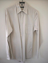 DKNY Cream Super 100s 2 Ply 100% Cotton Long Sleeve Mens Dress Shirt 15/... - $24.74