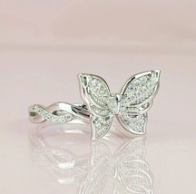 Bague gif papillon pour femme en diamant blanc taille ronde 1/2 ct en argent 925 - £85.24 GBP