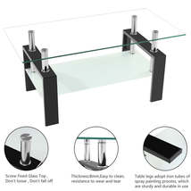 Coffee Table Arc Shaped Leg 2-Tiers Tempered Glass - £286.15 GBP