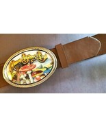 ALLMAN BROTHERS Band Epoxy PHOTO MUSIC BELT BUCKLE &amp; Brown Bonded Leathe... - $518.50 MXN