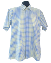Bosiding Men’s Yellow &amp; Blue Check  Short Sleeved Shirt Size L - £9.87 GBP