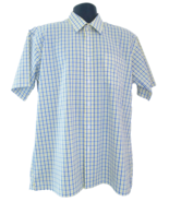 Bosiding Men’s Yellow &amp; Blue Check  Short Sleeved Shirt Size L - £9.71 GBP
