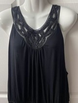 Lane Bryant Sleeveless Beaded  Maxi Dress Womens Plus Size 18/20 Black Knit - £15.56 GBP