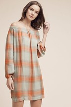 New Anthropologie Off-the-Shoulder Plaid Tunic by Cloth &amp; and Stone $138... - £33.85 GBP