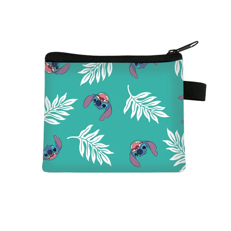 New Anime Stitch Coin Purse Kawaii Lilo Stitch Wallet Cute Angel Storage... - €4,22 EUR