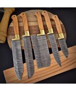CUSTOM HANDMADE FORGED DAMASCUS STEEL CHEF KNIFE KITCHEN KNIVES CHEF SET... - $88.21