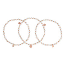 Rosy and Pearly Stretch Bracelet 3 piece Set Gift for Holiday Birthday -on  Sale - £7.92 GBP