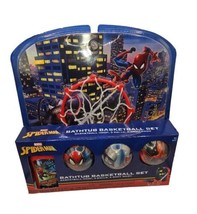 SPIDER-MAN 5-PIECE BATHTUB BASKETBALL TUB TOSS SET HOOP 3 BALLS &amp; BODY WASH - £12.13 GBP