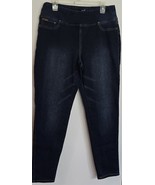Womens L DG2 Diane Gilman Dark Indigo Blue Distressed Denim Jeans - $25.81 CAD