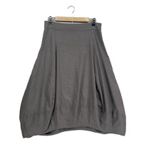 Eileen Fisher Lantern Skirt Gray Bubble Hem Lagenlook Linen Blend Size L - $44.55