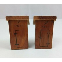 Vintage Wooden Ma And Pa Outhouse Salt And Pepper Shakers Marvyville, MA - £4.59 GBP