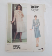 VTG Vogue American Designers Joseph Picone 2697 Misses&#39; Jacket &amp; Skirt Sz 12 UC - £10.05 GBP