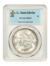 1888 $1 PCGS MS67 ex: D.L. Hansen - £6,295.11 GBP