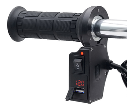 3 IN 1 MOTORCYCLE HEATED HOT GRIPS MOTORBIKE BIKE + CHARGER &amp; VOLTMETER ... - $750.98 MXN