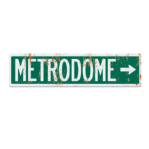 Retro Hubert H. Humphrey Metrodome Minneapolis Metal Road Sign - £22.67 GBP
