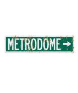 Retro Hubert H. Humphrey Metrodome Minneapolis Metal Road Sign - $29.00