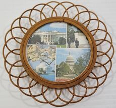 DD) Vintage Washington DC Wooden Picture Wall Hanging Souvenir - $7.91