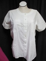 &quot;&quot;WHITE SCOOP NECK. WOMEN&#39;S SHIRT, TOP BUTTON DOWN&quot;&quot; - TEXTURED -NWOT - ... - $8.89