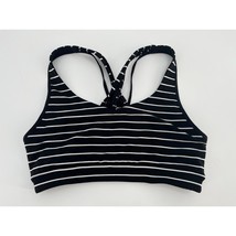 Athleta Transcendence Sports Bra Sz XS Black White Stripe Strappy - $19.60