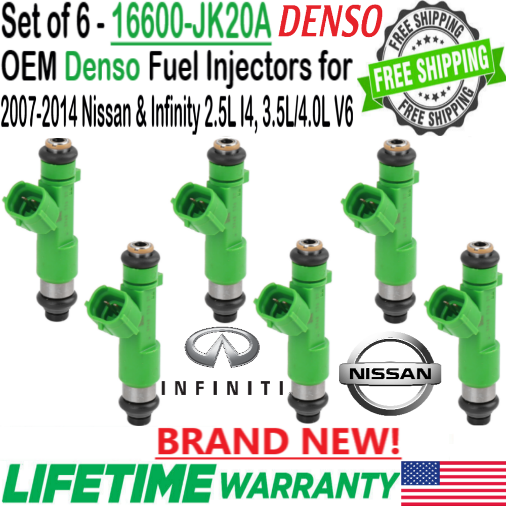 Primary image for New 6Pcs OEM Denso Fuel Injectors For 2009, 10, 11, 2012 Infinity FX35 3.5L V6
