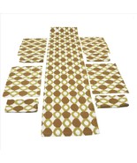 Saro Table Runner Place mat Napkins Set 9 Pieces Ikat Collection Chartreuse - $26.88 CAD