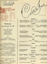 Theodore&#39;s Menu 1943 New York City Private Cellar Colcombert &amp; Schoonmaker Wine  - £57.86 GBP